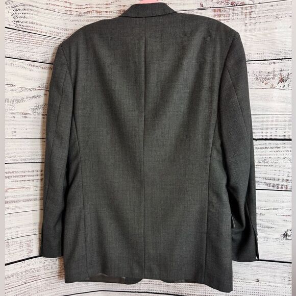 Vintage Givenchy Monsieur Blazer Mens Wool Houndstooth Gray Jacket Union Made - Picture 4 of 15